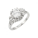 Sterling Silver Rhodium Plated CZ Baguette Ring