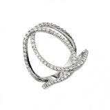 Sterling Silver Rhodium Plated Interlace Ring