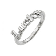 Load image into Gallery viewer, Sterling Silver Rhodium Plated Lucky Ring
