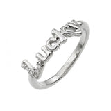 Sterling Silver Rhodium Plated Lucky Ring