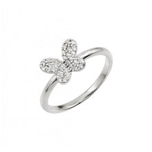 Load image into Gallery viewer, Sterling Silver Rhodium Plated CZ Butterfly Ring