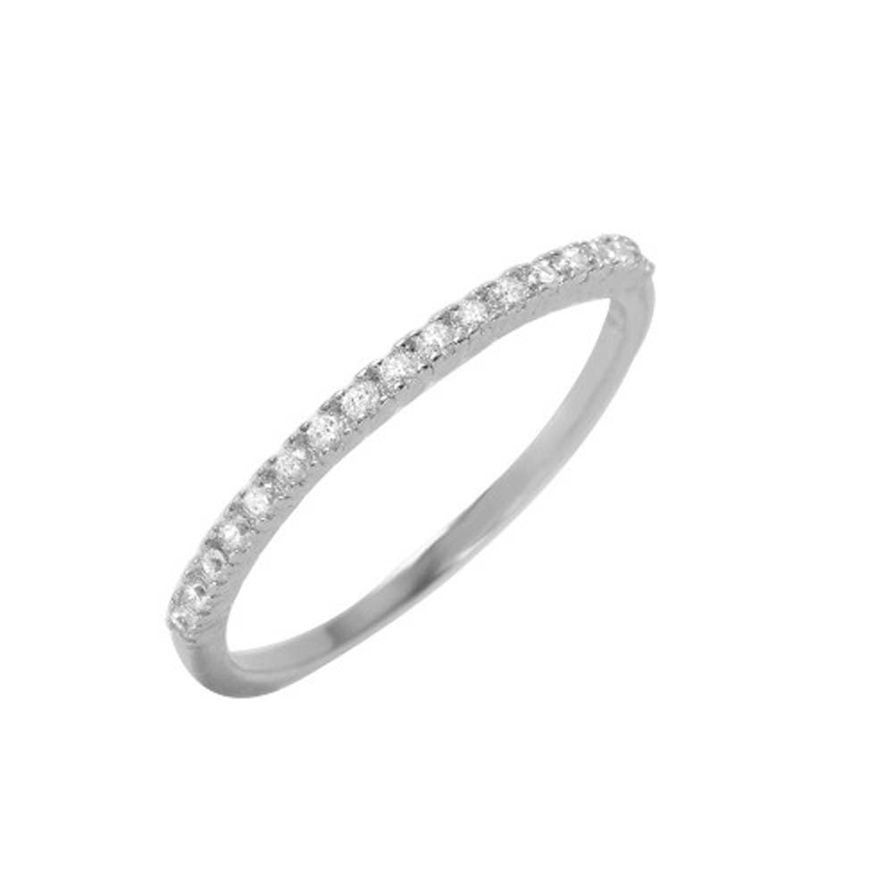Sterling Silver Modish Eternity Clear Cz Band Ring