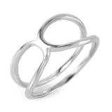 Sterling Silver Sylish Open Loop Band Ring with Band Width of 9MM
