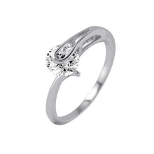 Load image into Gallery viewer, Sterling Silver Classy Round Cz with Loop Design RingAnd Ring Dimensions of 9MMx7MM