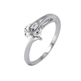 Sterling Silver Classy Round Cz with Loop Design RingAnd Ring Dimensions of 9MMx7MM