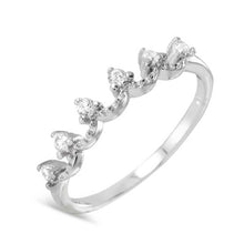 Load image into Gallery viewer, Sterling Silver Rhodium Plated Open Adjustable CZ Ring