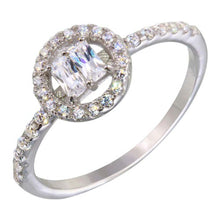 Load image into Gallery viewer, Sterling Silver Rhodium Plated Clear Stone Ring With CZ Stones