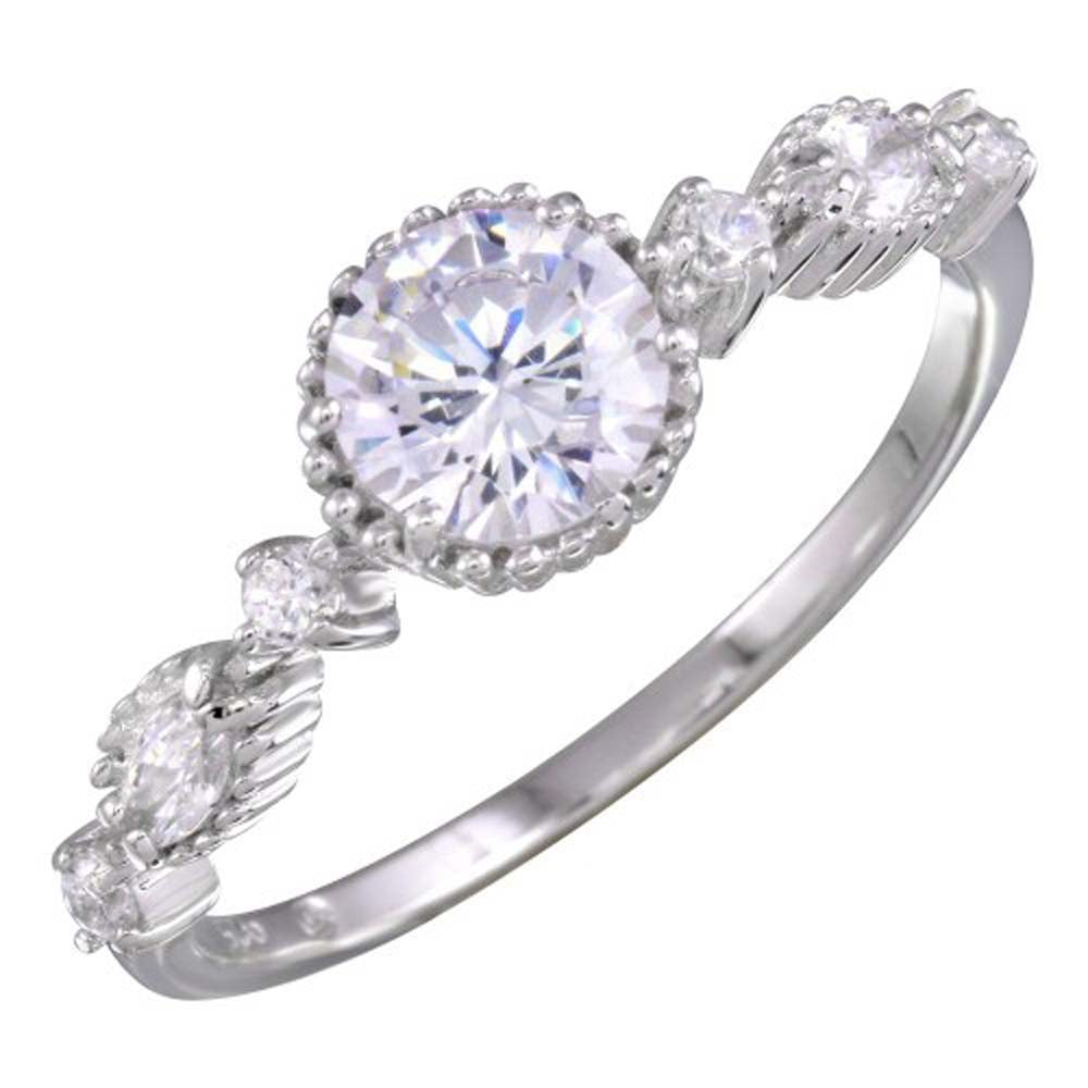 Sterling Silver Rhodium Plated Multiple CZ Ring