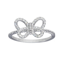 Load image into Gallery viewer, Sterling Silver Rhodium Plated Open Butterfly Ring