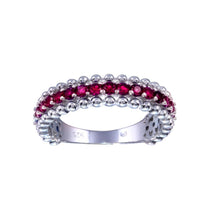Load image into Gallery viewer, Sterling Silver Rhodium Plated Red CZ Ring