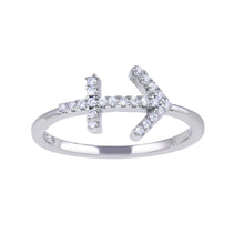 Load image into Gallery viewer, Sterling Silver Rhodium Plated Sagittarius CZ Zodiac Sign Ring