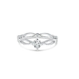 Sterling Silver Rhodium Plated Marquise Clear CZ Ring