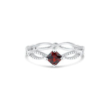 Load image into Gallery viewer, Sterling Silver Rhodium Plated Marquise Red CZ Ring