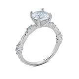 Sterling Silver Clear Round Center CZ Ring