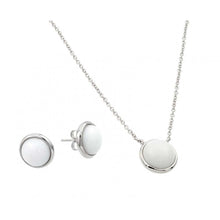 Load image into Gallery viewer, Sterling Silver Rhodium Plated White Round Stone Stud Earring and Necklace Set With CZ  Stones