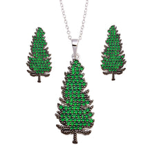 Load image into Gallery viewer, Sterling Silver Rhodium Plated Christmas Tree Set