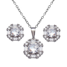 Load image into Gallery viewer, Sterling Silver Rhodium Plated Halo Set
