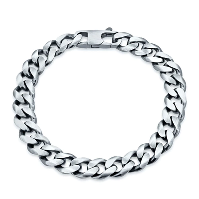 Sterling Silver Gun Metal Plated Curb Bracelet