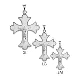Sterling Silver Matte Finish High Polished Cross Patonce Style Pendant