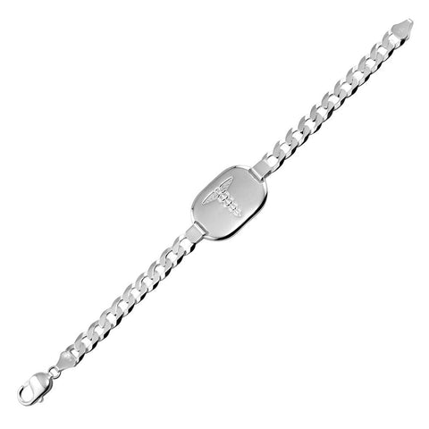 Sterling Silver Medical ID Curb Bracelet