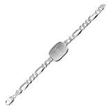 Sterling Silver Medical Large Oval ID Figaro Chain Bracelet