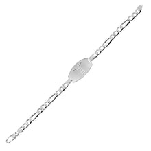 Load image into Gallery viewer, Sterling Silver Medical Medium Oval ID Figaro Chain Bracelet