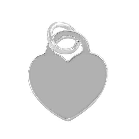 Sterling Silver High Polished Engravable Heart Pendant