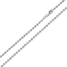 Load image into Gallery viewer, Italian Sterling Silver Rhodium Plated Diamond Cut Bead Chain 020- 2 mm with Lobster Clasp Closure