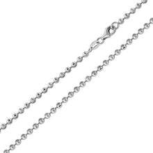 Load image into Gallery viewer, Italian Sterling Silver Rhodium Plated Diamond Cut Bead Chain 025- 2.3 mm with Lobster Clasp Closure