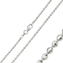 Load image into Gallery viewer, Sterling Silver Rhodium Plated Horizontal Diamond Cut Bead 025 Chain