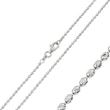 Load image into Gallery viewer, Sterling Silver Rhodium Plated Slash Diamond Cut Design Bead 002 Chain