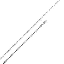 Load image into Gallery viewer, Italian Sterling Silver Rhodium Plated Bead Chain 180- 1.8 mm with Lobster Clasp Closure
