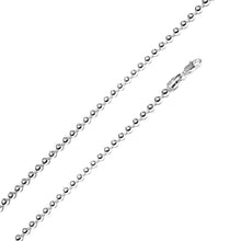 Load image into Gallery viewer, Italian Sterling Silver Rhodium Plated Bead Chain 400- 4 mm with Lobster Clasp Closure