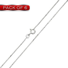 Load image into Gallery viewer, Sterling Silver Rhodium Plated  8 Sided Snake 0.8mm-020 DC Chain