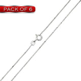 Sterling Silver Rhodium Plated  8 Sided Snake 0.8mm-020 DC Chain