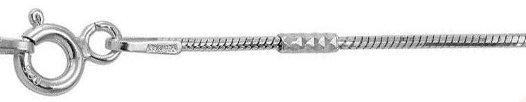 Italian Sterling Silver Rhodium Plated Diamond Cut Tube Brite Chain 030-1.4 MM with Spring Clasp Closure