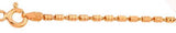 Italian Sterling Silver Rose Gold Plated Diamond Cut Close Tube Chain 030-1.3 mm with Spring Clasp Closure