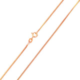 Italian Sterling Silver Rose Gold Plated Square Sided Snake Chain with Spring Clasp Closure