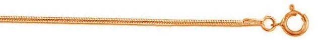 Italian Sterling Silver Rose Gold Plated Snake Diamond Cut Slash Chain 020-0.8 mm with Spring Clasp Closure