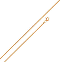 Load image into Gallery viewer, Italian Sterling Silver Rose Gold Plated Round Snake Chain 025-1 mm with Spring Clasp Closure