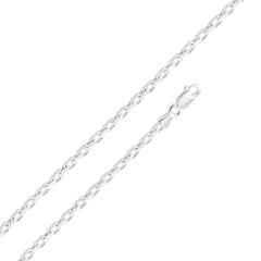 Sterling Silver Diamond Cut Forzatina Link 100 Chain 2mm