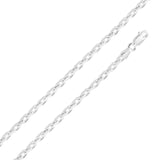 Sterling Silver Diamond Cut Forzatina Link 120 Chain 3.2mm