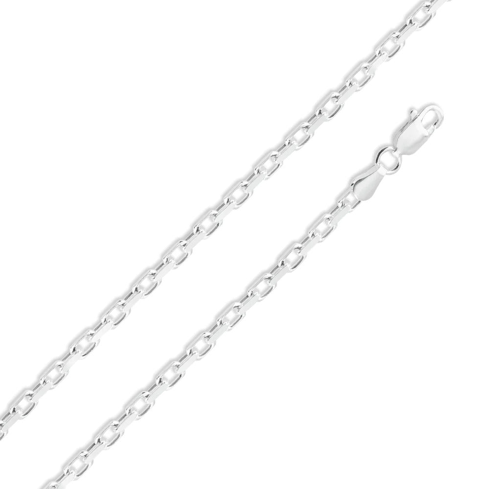Sterling Silver Diamond Cut Forzatina Link 140-3.8mm Chain