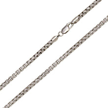 Load image into Gallery viewer, Sterling Silver Rhodium Plated 3.1mm Diamond Cut Slash Round Box Chains