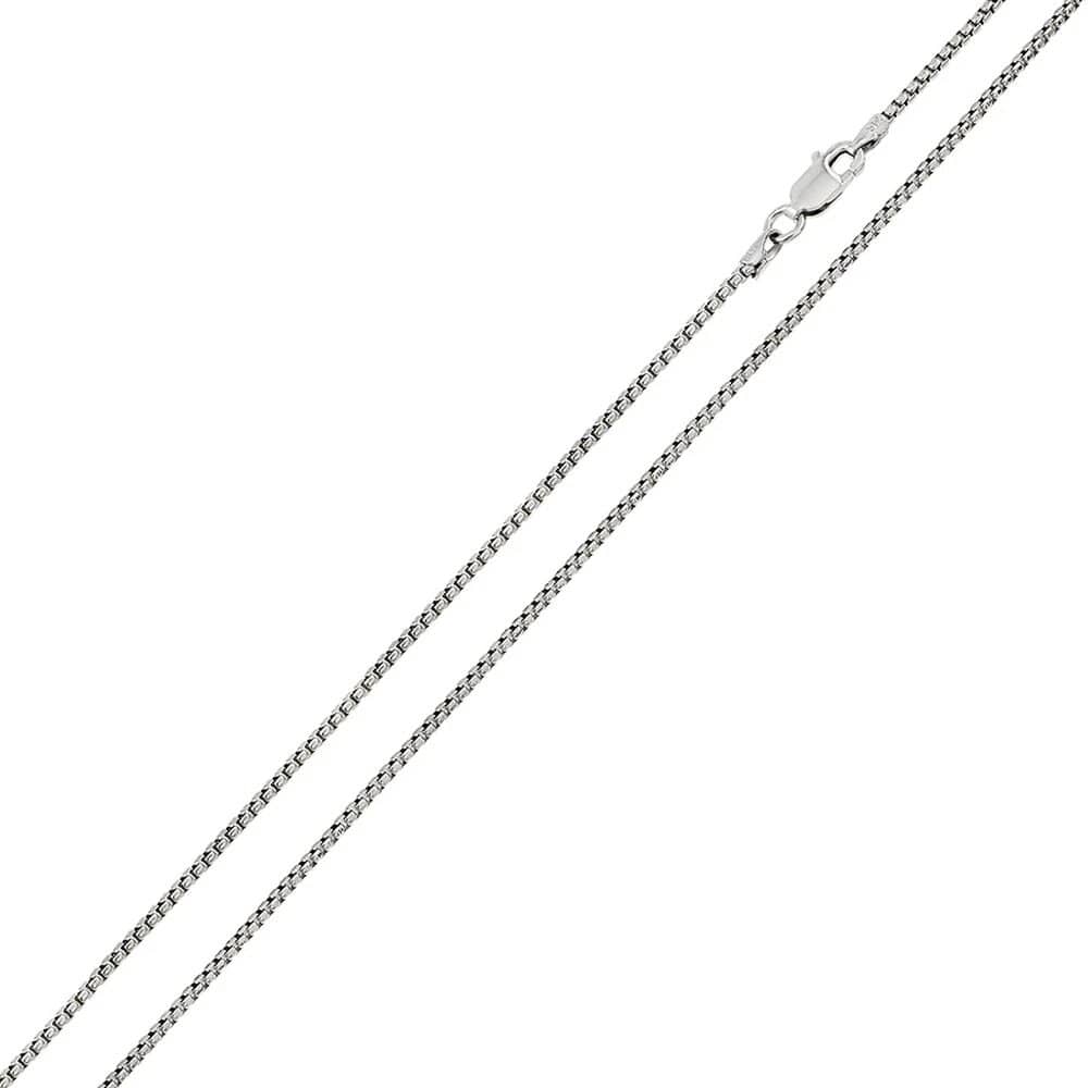 Sterling Silver Rhodium Plated Round Box 1.25mm-024 Chain