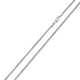 Sterling Silver Rhodium Plated Round Box 1.7mm-035 Chain