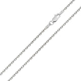Italian Sterling Silver Rhodium Plated Diamond Cut Rolo Chain 035- 1 mm with Lobster Clasp Closure