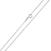 Load image into Gallery viewer, Italian Sterling Silver Rhodium Plated Diamond Cut Rolo Flat Chain 020-1.3 MM with Spring Clasp Closure