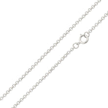 Load image into Gallery viewer, Italian Sterling Silver Rhodium Plated Rolo Chain 020- 1.35 mm with Spring Clasp Closure
