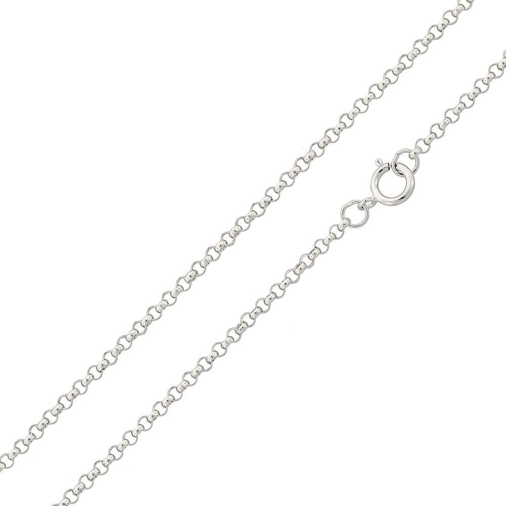 Italian Sterling Silver Rhodium Plated Rolo Chain 020- 1.35 mm with Spring Clasp Closure